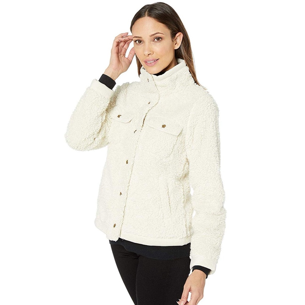 Marmot Sonora Button Front Fleece Fall Sherpa Jacket Cream Ivory Size Small